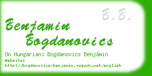 benjamin bogdanovics business card