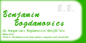 benjamin bogdanovics business card